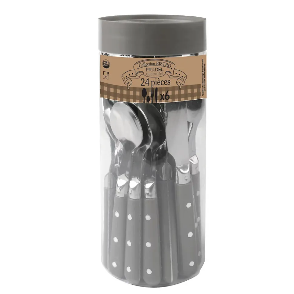 Ménagère 24 pièces Gris - Bistro-Club Gris par Pradel Essentiel