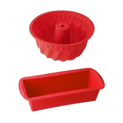 Moule à kougelhopf et moule à cakes en silicone rouge Dr. Oetker Flexxibel Love