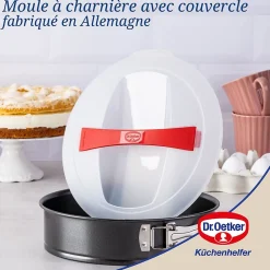 Moule à manqué à charnière 26 cm avec couvercle de transport Dr. Oetker Bake and Go