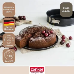 Moule à manqué à charnière avec fond à savarin 18 cm Zenker Black Metallic