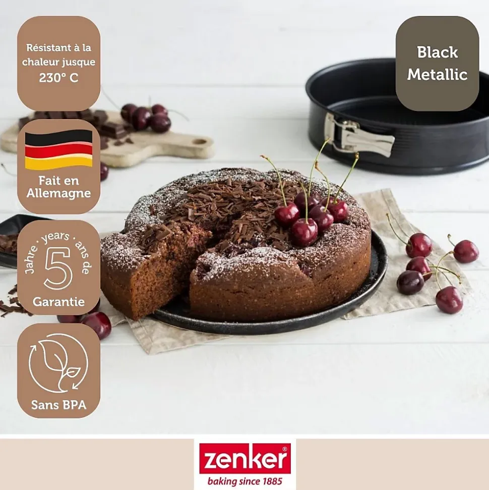 Moule à manqué à charnière avec fond à savarin 18 cm Zenker Black Metallic