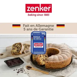 Moule à manqué à charnière avec fond à savarin 18 cm Zenker Black Metallic