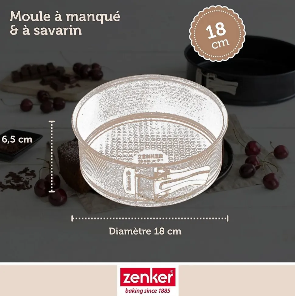 Moule à manqué à charnière avec fond à savarin 18 cm Zenker Black Metallic