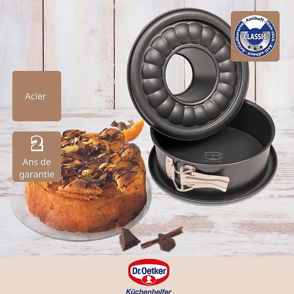 Moule à manqué et à savarin à charnière acier 18 cm Dr. Oetker Tradition