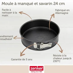 Moule à manqué et à savarin double fond 24 cm Zenker Black Metallic