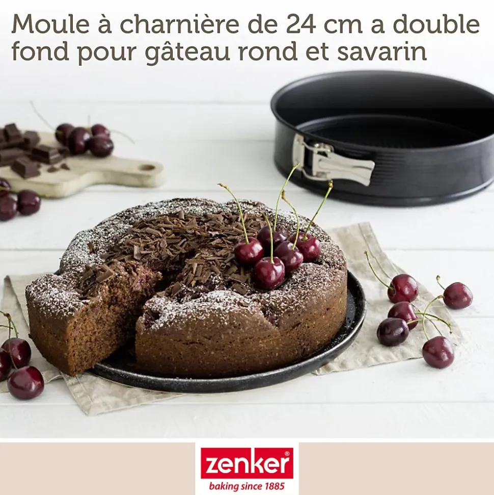 Moule à manqué et à savarin double fond 24 cm Zenker Black Metallic