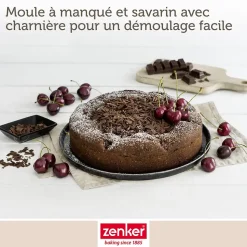 Moule à manqué et à savarin double fond 24 cm Zenker Black Metallic