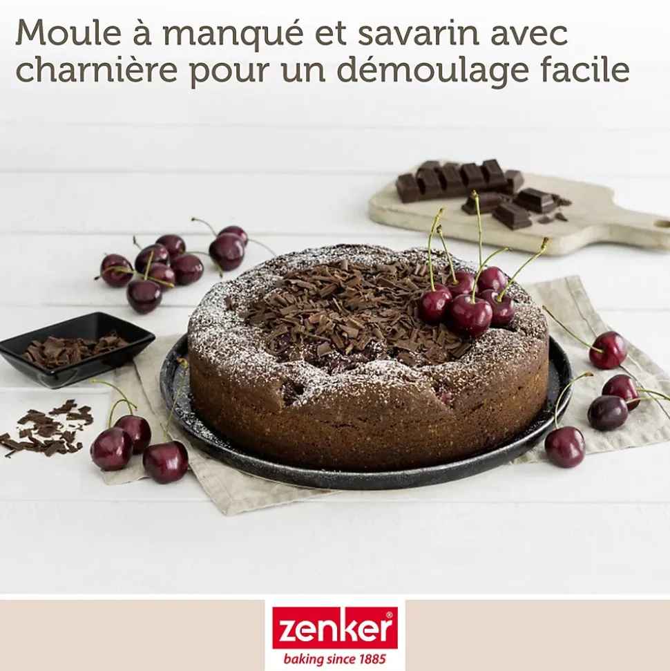 Moule à manqué et à savarin double fond 24 cm Zenker Black Metallic