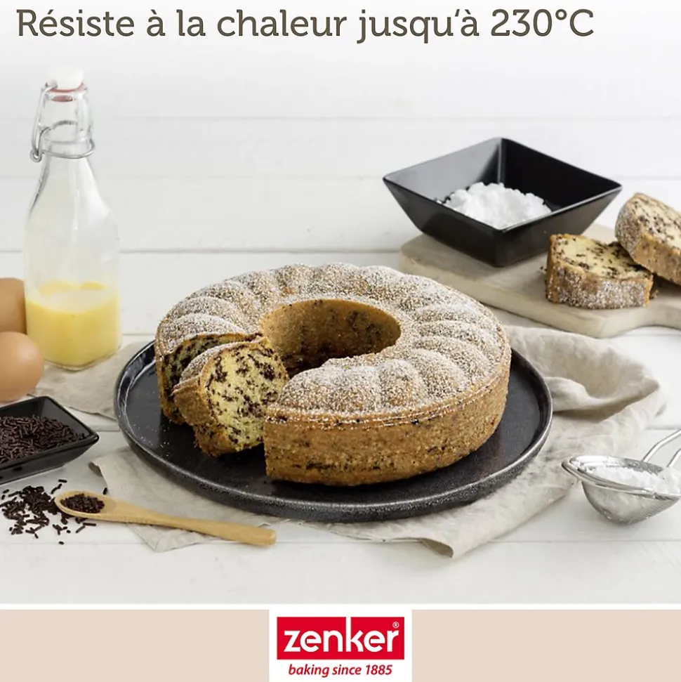 Moule à manqué et à savarin double fond 24 cm Zenker Black Metallic