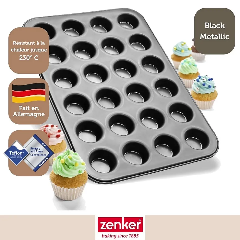 Moule à muffins 24 empreintes 38 x 26 cm Zenker Black Metallic