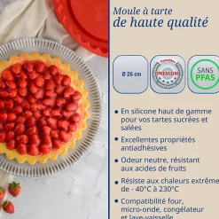Moule à tarte en silicone rouge de 26 cm Dr. Oetker Flexxibel Love