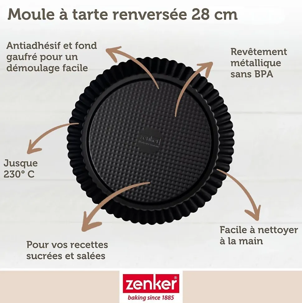 Moule à tarte renversée 30 cm Zenker Black Metallic