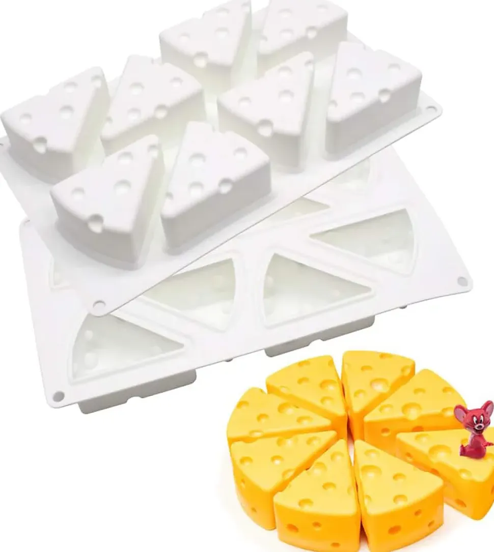 Moule 3D pour Glace Chocolat Pâtisserie Dessert, 8 Trous Forme de gros fromages