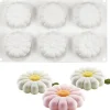 moule de bougie de savon de DIY de Bakeware 3D, 6 Trous Petites Marguerites