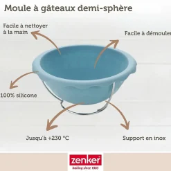 Moule demi sphère pour gâteau ballon de foot 18 cm Zenker Spécial Football