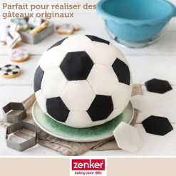Moule demi sphère pour gâteau ballon de foot 18 cm Zenker Spécial Football
