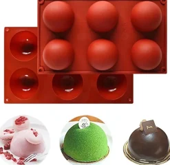 Moule en silicone 6 Cavités Pour Muffins, gâteau au chocolat