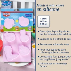 Moule mini cakes silicone 29 x 17,5 cm Dr. Oetker Peppa Pig