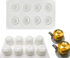 moules 3D pour Glace Chocolat Pâtisserie Dessert, 8 Trous Forme de Pommes en Cristal