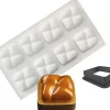 moules en Silicone pour Glace Chocolat Pâtisserie Dessert, Outil croustillant carré en Plastique, 8 Trous Forme de Pierre