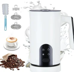 Mousseur à Lait 4-en-1 Silencieux 350 mL Blanc