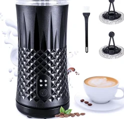 Mousseur à Lait Électrique Automatique 4 en 1 noir