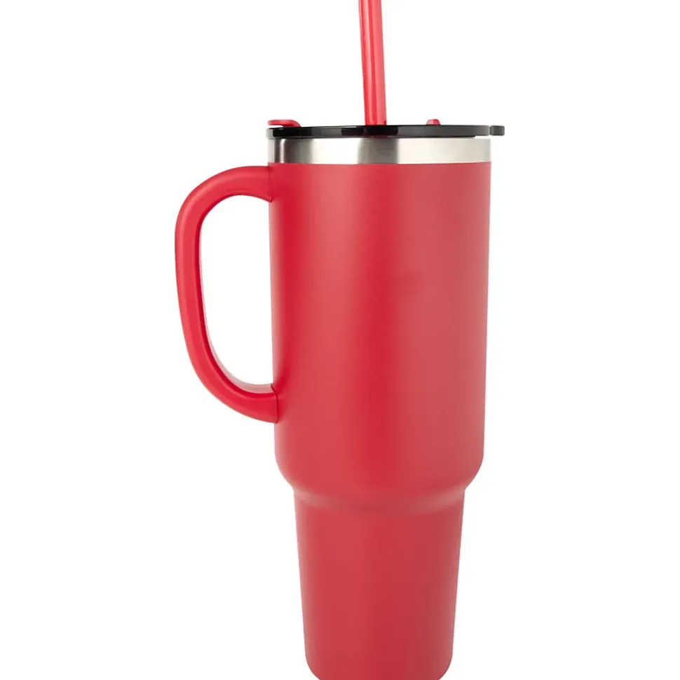 Mug avec paille SYDNEY Rouge (Taille unique)