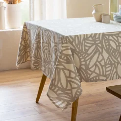 Nappe carré 170x170 cm ÉVA Beige écru coton +