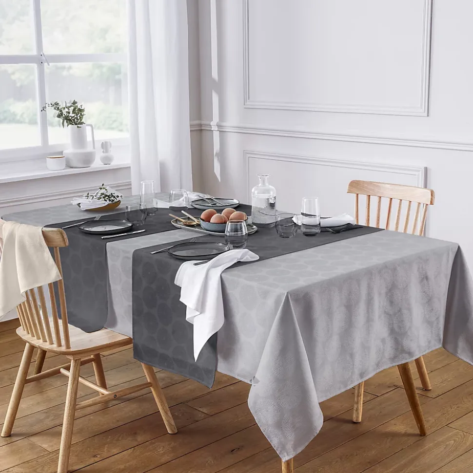 Nappe carrée 175x175 cm HÉLIOS Perle coton +