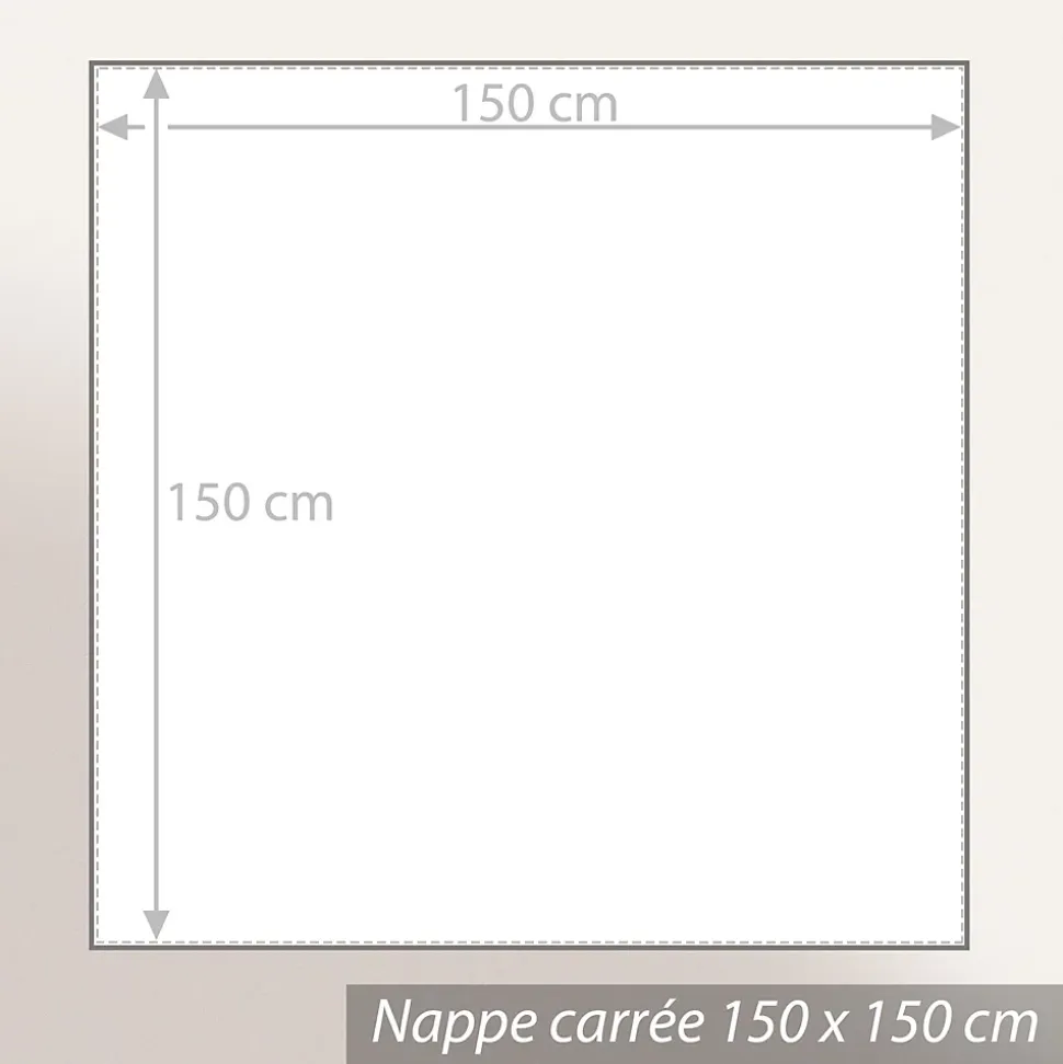 Nappe carrée 150x150 cm Jacquard coton SPIRALE bleu turquoise