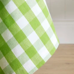 Nappe de table à grands carreaux vichy en 100% coton vert - 137 x 137 cm - HOMESCAPES - Lavable en machine