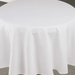 Nappe déperlante anti-taches - Effet lin pour table ronde (160x160 cm - Blanc)