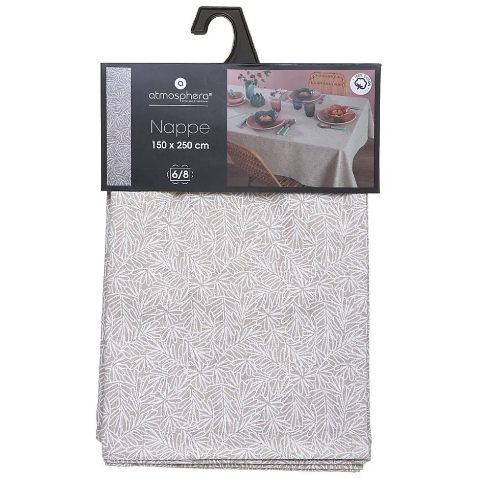 Nappe "Edi" - coton chambray - beige 150x250 cm - Atmosphera