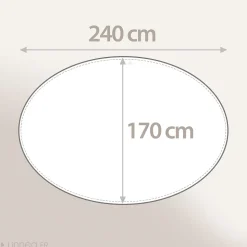 Nappe ovale 170x240 cm coton ZOÉ beige moutarde