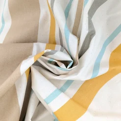 Nappe rectangle 160x200 cm coton ZOÉ beige moutarde