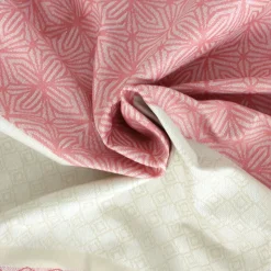 Nappe rectangle 150x200 cm Jacquard coton + CHARLESTON rouge Corail