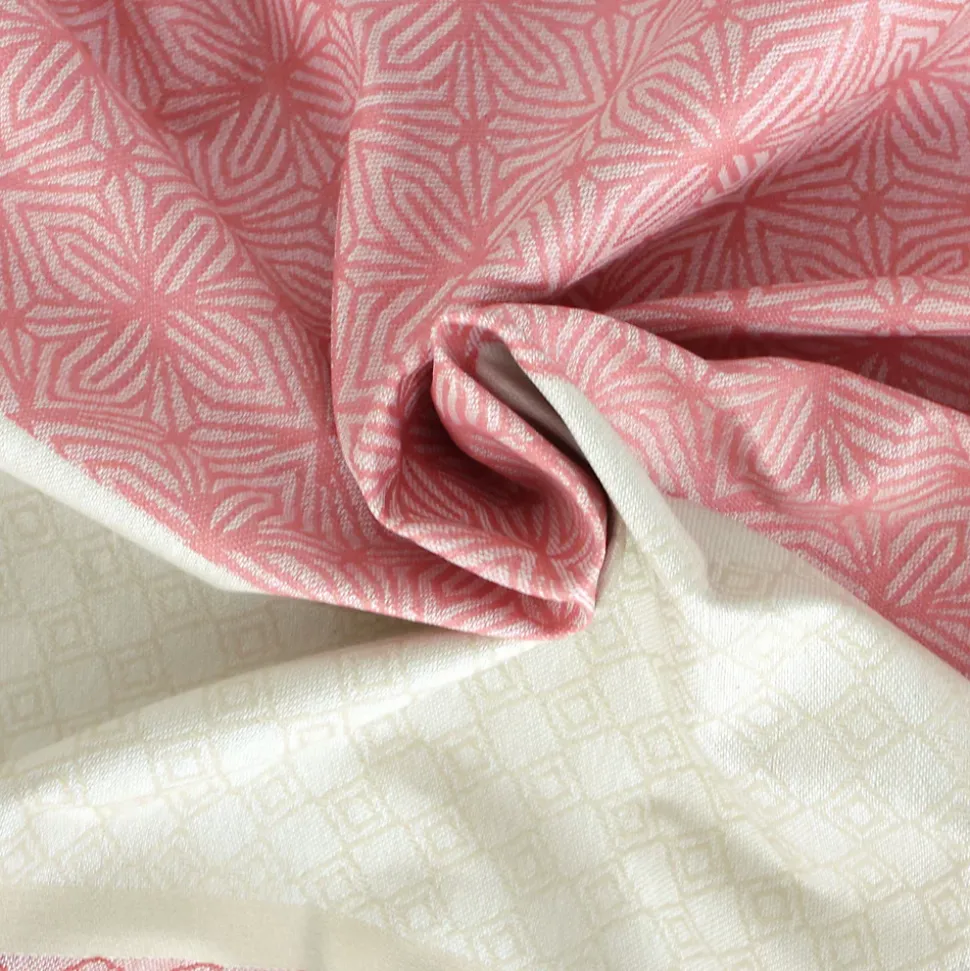 Nappe rectangle 150x200 cm Jacquard coton + CHARLESTON rouge Corail