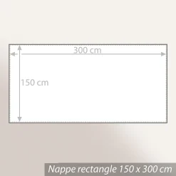 Nappe rectangle 150x300 cm PALMIER bleu lagon Jacquard coton +