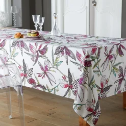 Nappe rectangle 160x200 cm PARADIS Rose coton +
