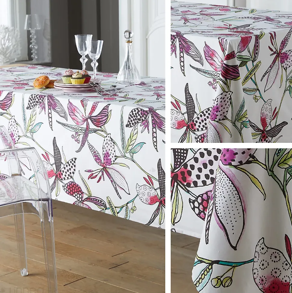 Nappe rectangle 160x200 cm PARADIS Rose coton +