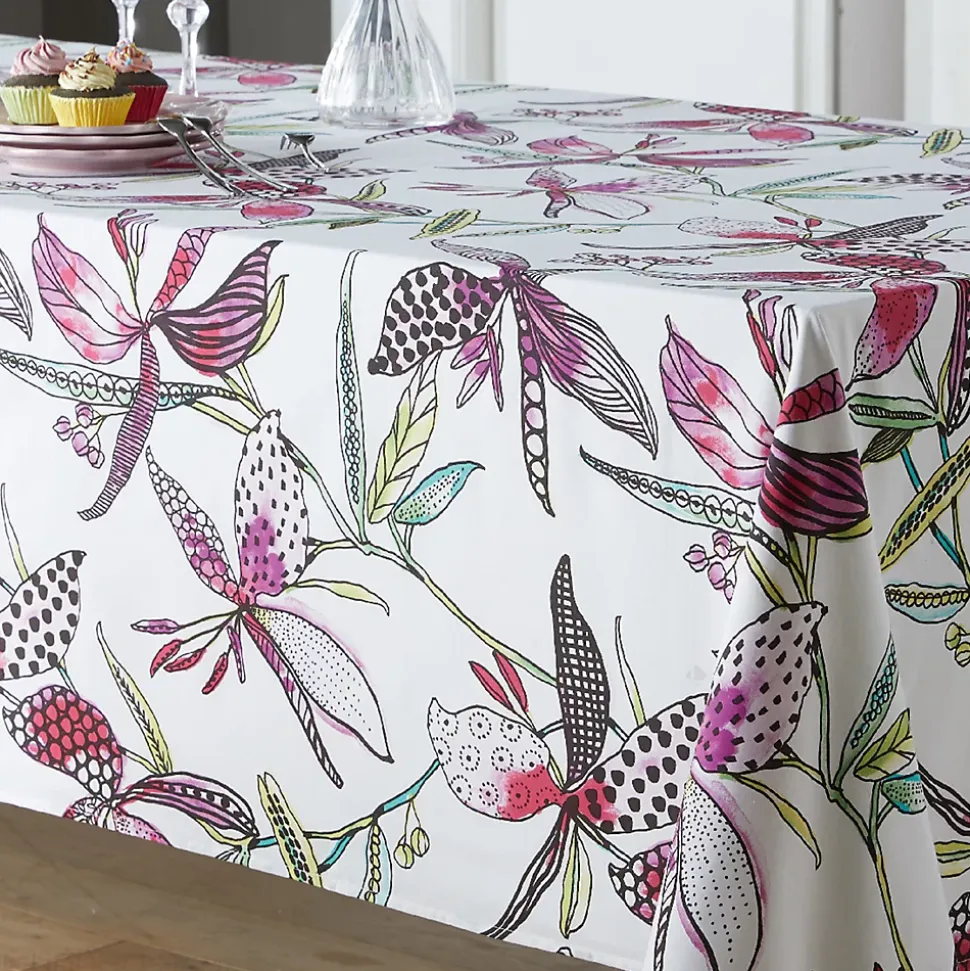 Nappe rectangle 160x200 cm PARADIS Rose coton +