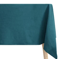 Nappe rectangulaire coton lavé 160x300 cm HONO bleu canard