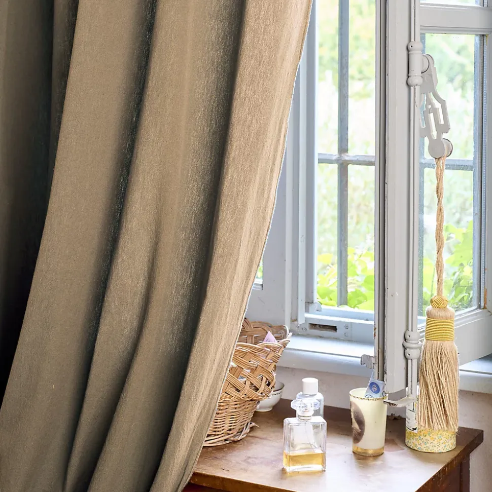 Nappe rectangulaire coton lavé 160x250 cm HONO marron camel