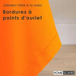 Nappe rectangulaire en 100% coton - orange - 137 x 178 cm - HOMESCAPES - Lavable en machine