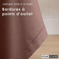 Nappe rectangulaire en 100% coton - Marron chocolat - 138 x 220 cm - HOMESCAPES - Lavable en machine