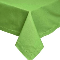Nappe rectangulaire en 100% coton - citron vert - 137 x 178 cm - HOMESCAPES - Lavable en machine