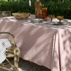 Nappe rectangulaire 160x300 cm coton LILI vert kaki