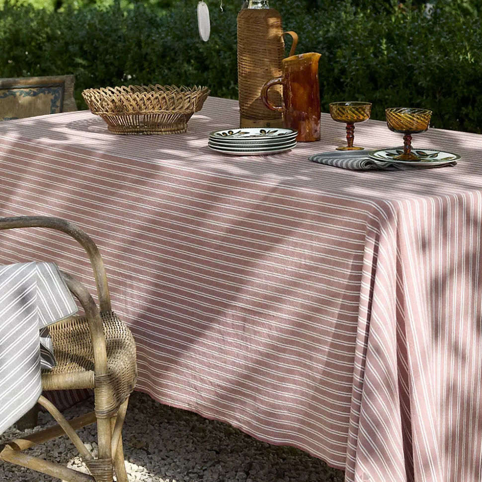 Nappe rectangulaire 160x300 cm coton LILI vert kaki