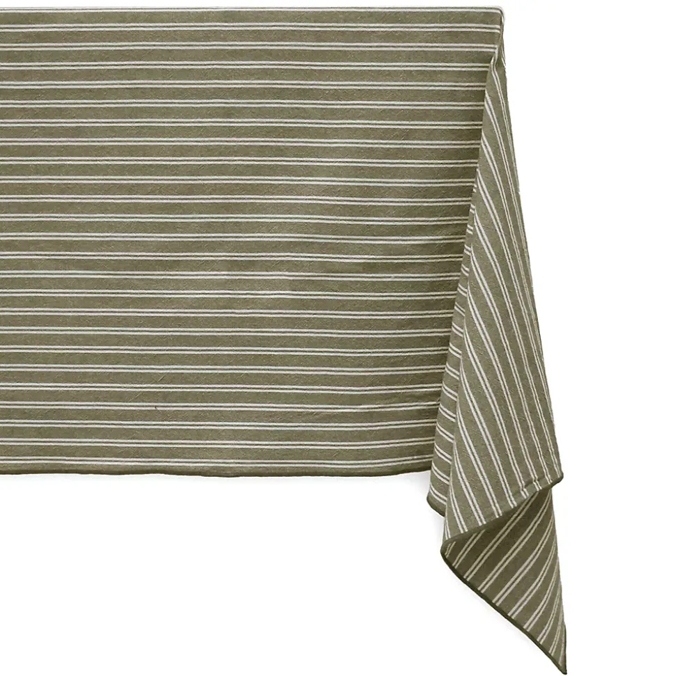 Nappe rectangulaire 160x300 cm coton LILI vert kaki