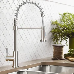 NETTLIFE Robinet cuisine avec douchette extractible mitigeur 2 jets haute pression nickel